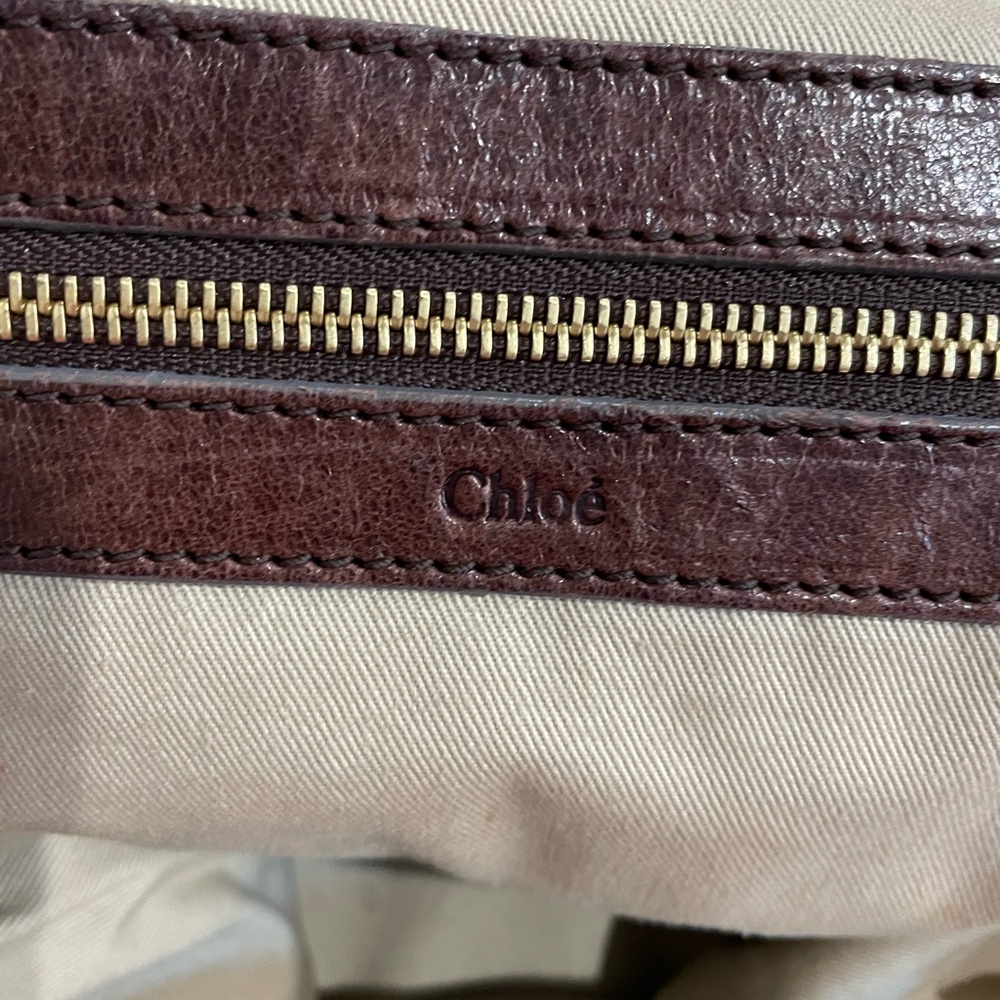 CHLOE Heloise Hobo Cognac Brown Leather Tote Bag - Chloe Shoulder Bag Lambskin - Picture 8 of 16